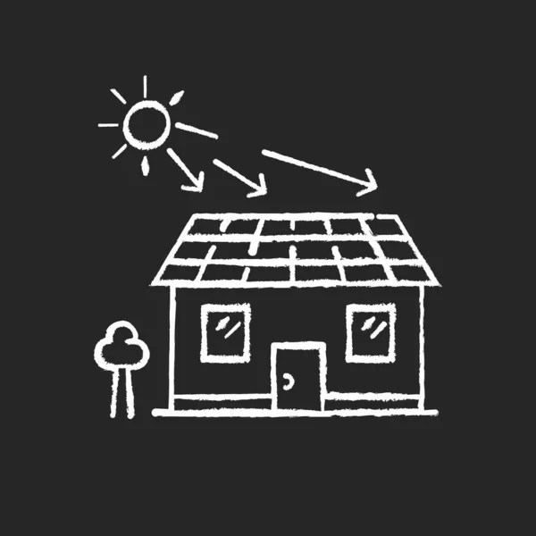 Baterias Solares Giz Ícone Branco Fundo Preto Geração Energia Ecológica —  Vetores de Stock