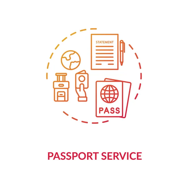 Значок Концепции Паспортной Службы Границей Туристическая Виза Билет Самолет Иллюстрация — стоковый вектор