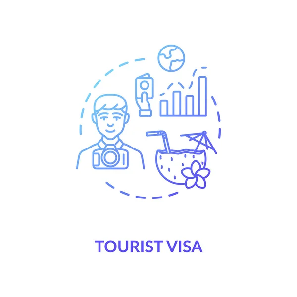 Tourist Visa Concept Icon Abroad Vacation Travel Document Application Summer — Stock Vector