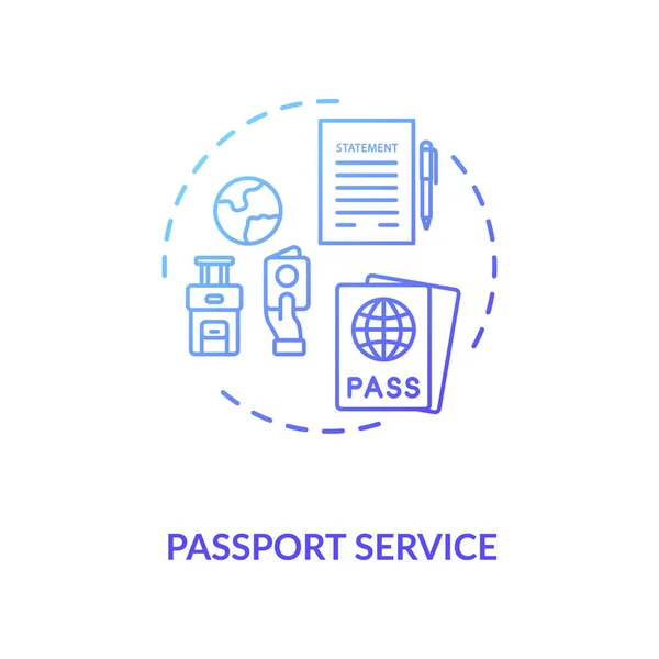 Значок Концепции Паспортной Службы Границей Виза Билет Самолет Иллюстрация Идеи — стоковый вектор