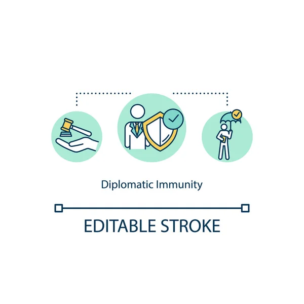 Das Konzept Der Diplomatischen Immunität Schutz Staatlicher Repräsentanten Regierungsbeamter Politisch — Stockvektor