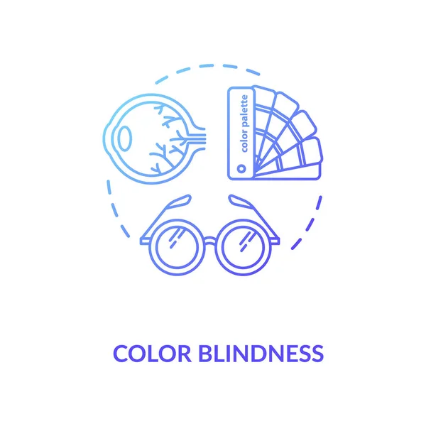 Color Blindness Concept Icon Common Mens Problem Genetic Eye Condition — Stock Vector