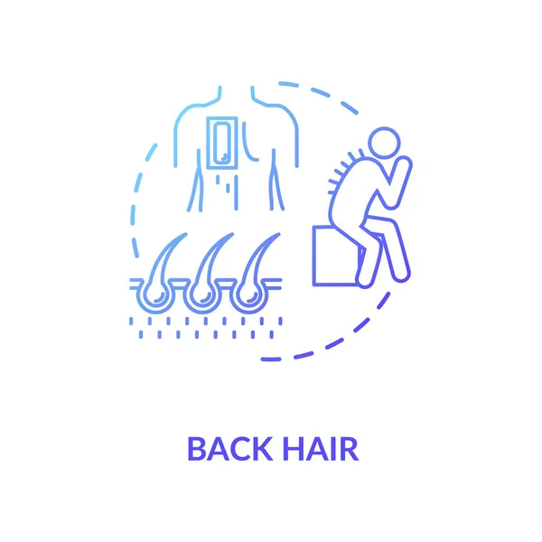 Back Hair Concept Icon Common Male Problem Mens Healthcare Issue — Stock Vector