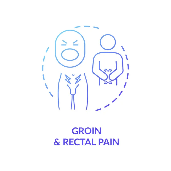 Ikona Bólu Pachwiny Odbytnicy Typowe Objawy Zapalenia Gruczołu Krokowego Problemy — Wektor stockowy