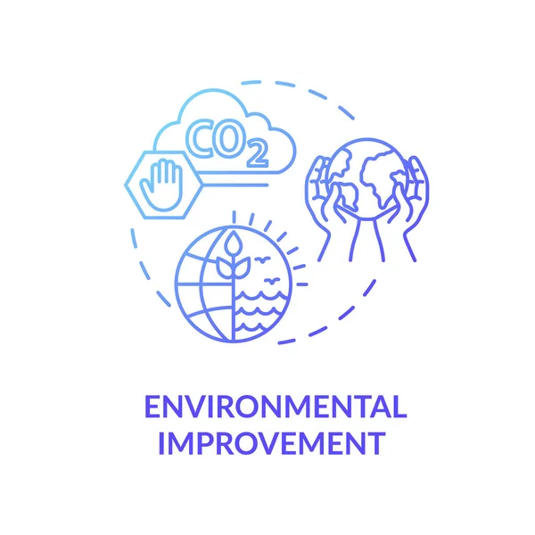 Environmental Improvement Blue Gradient Concept Icon Reduce Industrial Waste Stop — Stock Vector