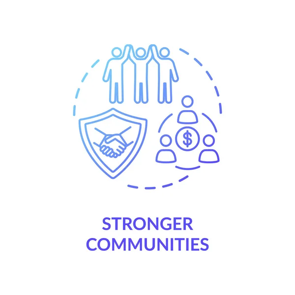 Stronger Community Blue Gradient Concept Icon Cooperation Working Colleagues Unity — Stock Vector
