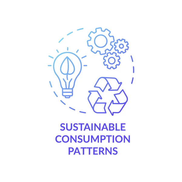 Πρότυπο Βιώσιμης Κατανάλωσης Εικονίδιο Έννοια Μπλε Κλίση Οικολογική Παραγωγή Μειώστε — Διανυσματικό Αρχείο