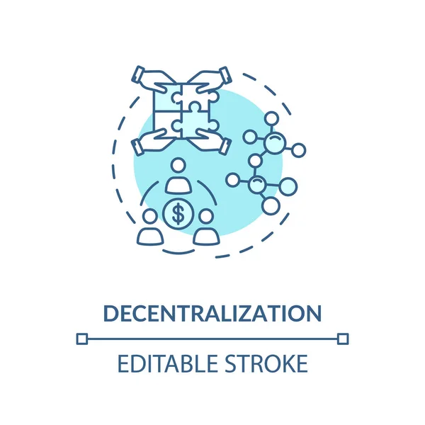 Decentralisatie Turkoois Concept Icoon Bedrijfsmodel Van Deeleconomie Collaboratieve Consumptie Idee — Stockvector