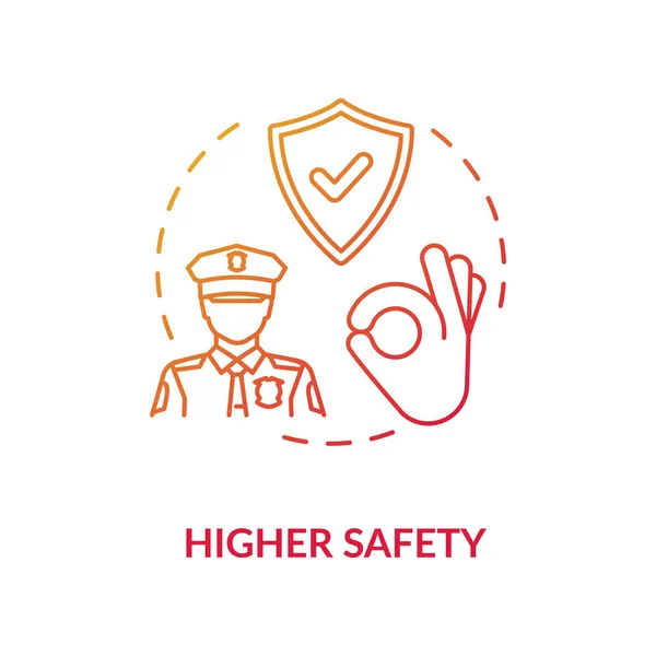Υψηλότερη Ασφάλεια Κόκκινο Εικονίδιο Έννοια Ασφάλεια Ιδιωτικής Ζωής Αξιόπιστος Φρουρός — Διανυσματικό Αρχείο