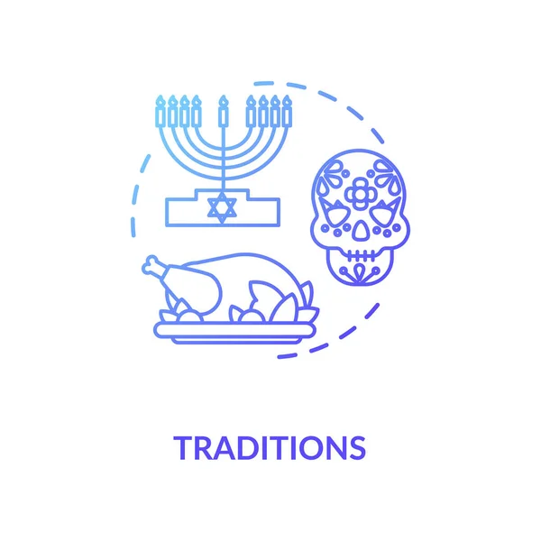 Tradycja Niebieska Ikona Gradientu Dziedzictwo Narodowe Różne Zwyczaje Historyczne Święto — Wektor stockowy