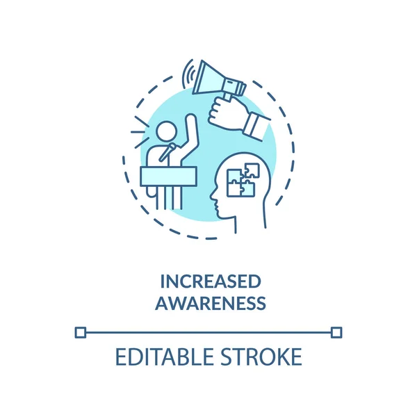 Aumento Consciência Ícone Conceito Turquesa Empoderamento Social Campanha Política Ideia —  Vetores de Stock