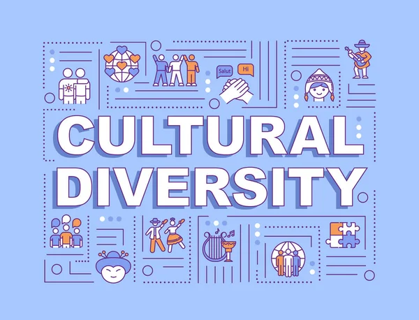 Banner Conceptos Diversidad Cultural Comunicación Internacional Una Raza Diferente Infografías — Vector de stock