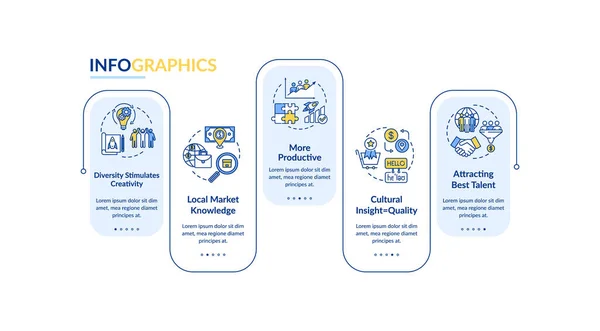 Multirassische Team Vektor Infografik Vorlage Die Nationalität Der Kollegen Präsentiert — Stockvektor