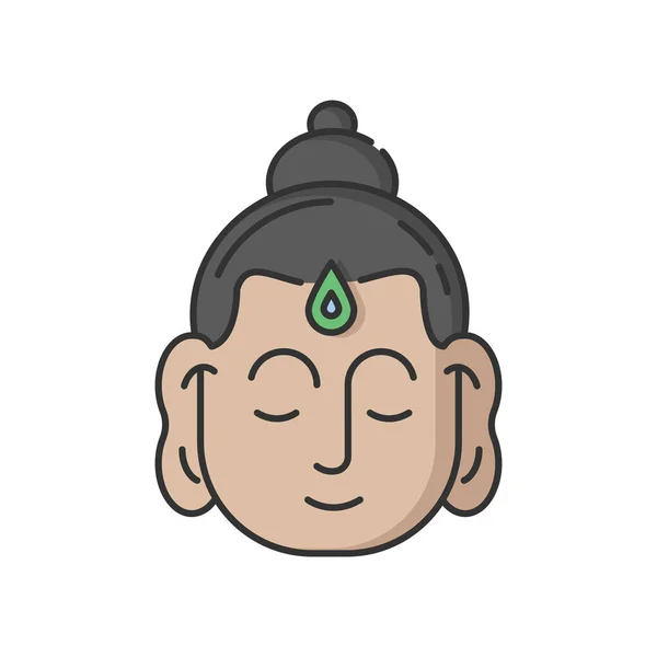 Icône Couleur Gautama Buddha Rgb Philosophe Indien Chef Religieux Inde — Image vectorielle