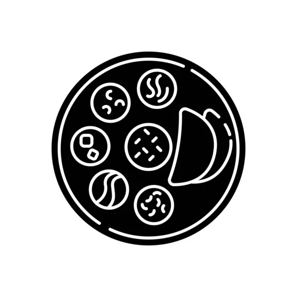 Индийская Икона Талийского Чёрного Знака Традиционная Кухня Азиатская Культура Пищевые — стоковый вектор