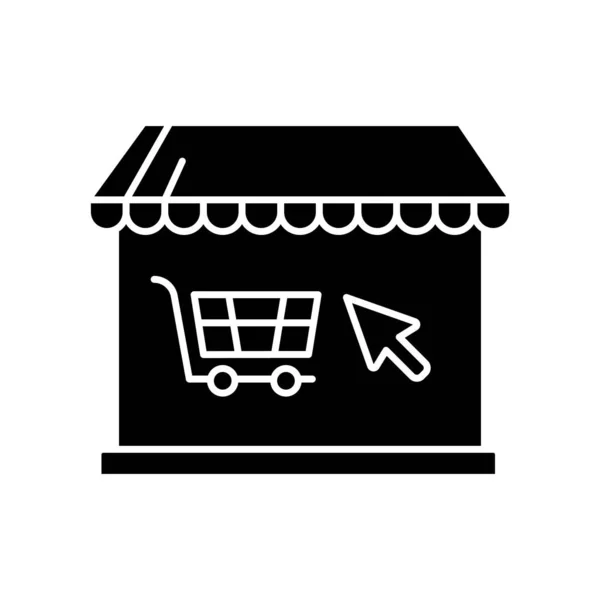 Online Shop Schwarzes Glyphen Symbol Internet Shop Für Waren Und — Stockvektor