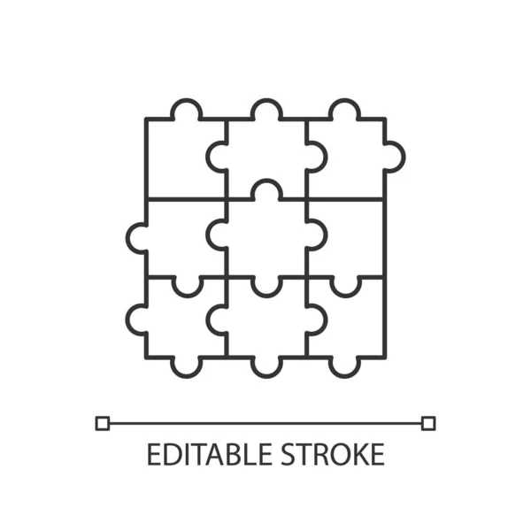 Puzzelpixel Perfecte Lineaire Icoon Traditionele Intellectuele Tijdverdrijf Dunne Lijn Aanpasbare — Stockvector