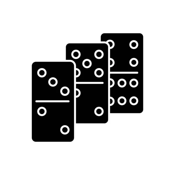 Glyphe Noir Dominos Icône Jeu Table Traditionnel Silhouette Activité Jeu — Image vectorielle