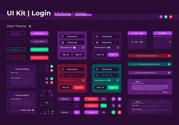 Login Elements Kit Registration Form System Authorization Isolated Vector Icon — Stock Vector