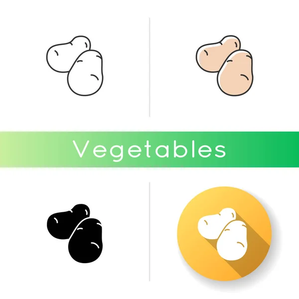 Icona Della Patata Verdura Fresca Preparare Spuntino Alimentari Del Supermercato — Vettoriale Stock