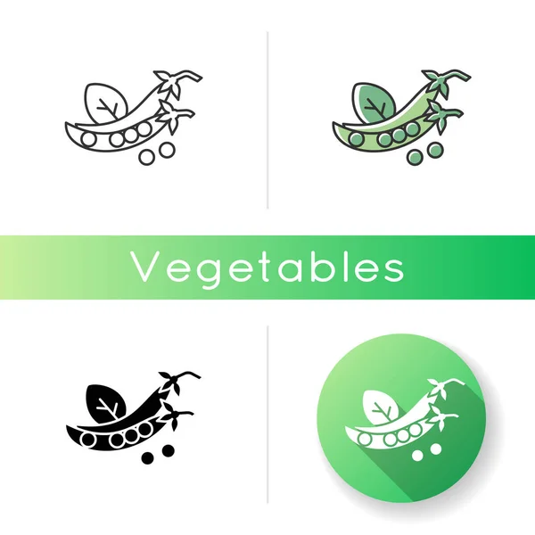 Icono Guisantes Vegetales Frescos Para Preparar Comida Comida Para Cocinar — Vector de stock