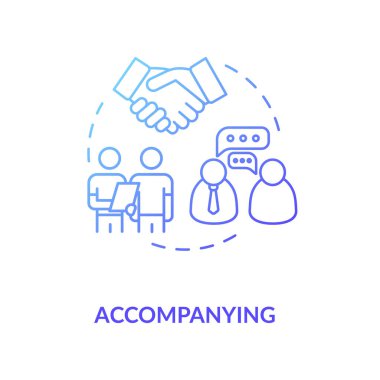 Konsept ikonu eşliğinde. Akıl hocalığı tekniği ince çizgi çizimi fikri. Öğretmen ve öğrenci yakın işbirliği, özel öğretmen desteği. izole edilmiş RGB renk çizimi