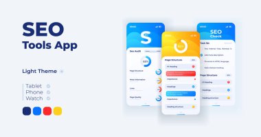 Çizgi film akıllı telefon arayüzü şablonları için Seo. Mobil uygulama ekran sayfası gündüz modu tasarımı. Uygulama için arama motoru optimizasyonu UI. Düz karakterli telefon görüntüsü