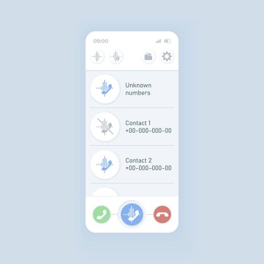Akıllı telefon arayüz şablonunu ara. Mobil uygulama beyaz tema tasarımı düzeni. Yönlendirme çağrısı, grup sohbeti ekran oluşturuluyor. Başvuru için düz UI. Telefon görüntüsü