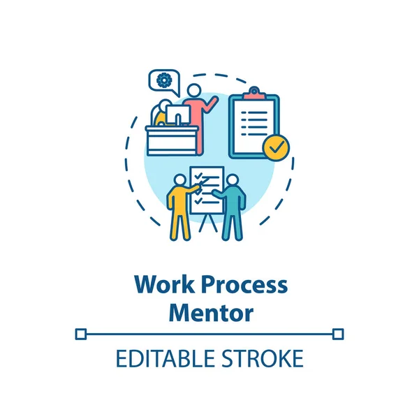 Werkproces Mentor Concept Icoon Professionele Begeleiding Supervisie Idee Dunne Lijn — Stockfoto