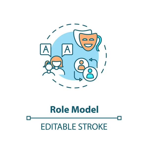 ロールモデルのコンセプトアイコン 尊敬される指導者 親の図 権威者のアイデア細い線図 刺激的な例では 信頼できるリーダー Rgbカラー図面 編集可能なストローク — ストック写真