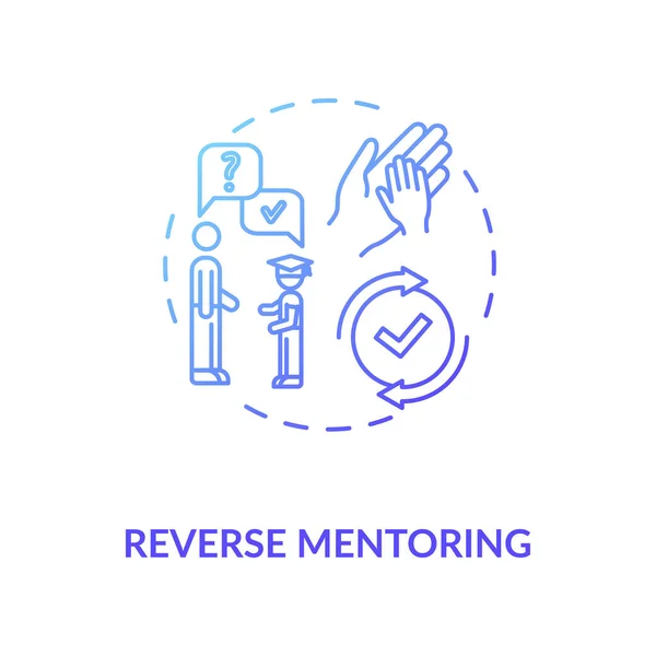 Reverse Mentoring Concept Icon Junior Specialist Helping Senior Professional Idea — Stock Photo, Image