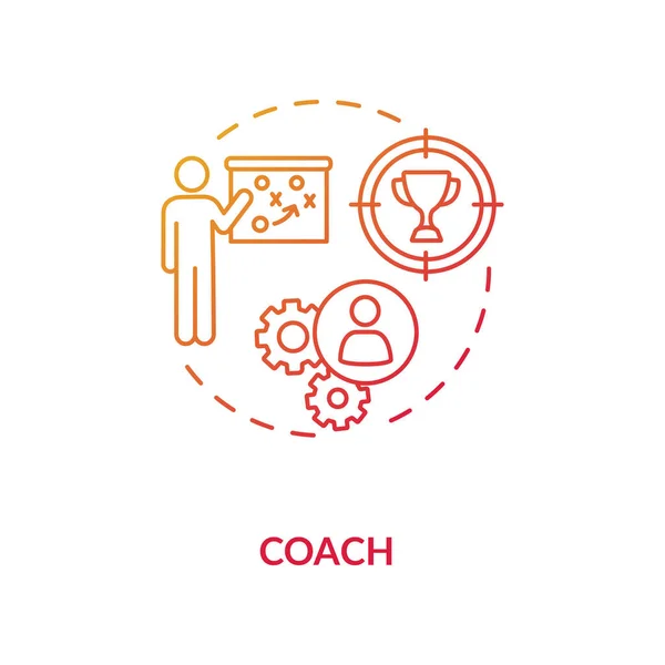 Icono Concepto Coach Mentor Profesional Idea Especialista Educación Ilustración Línea — Foto de Stock
