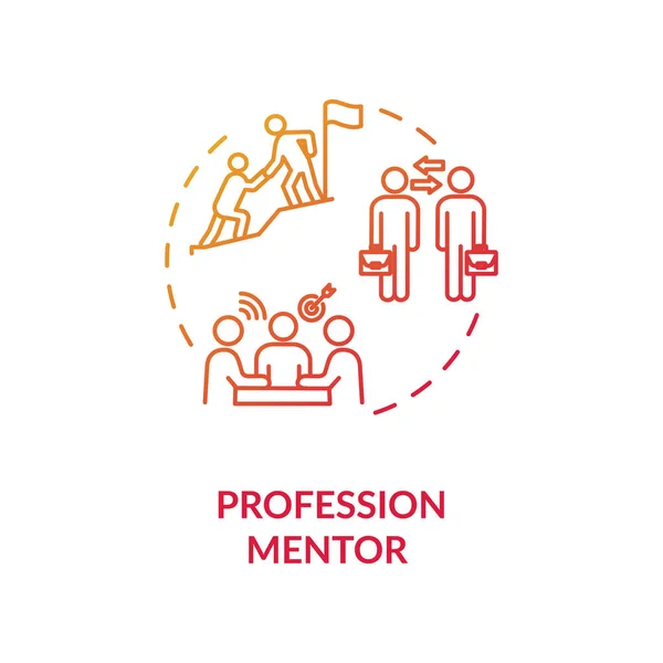 Icono Concepto Mentor Profesión Desarrollo Habilidades Profesionales Idea Capacitación Calificación — Foto de Stock