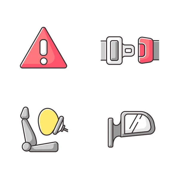 Drivers Safety Precautions Rgb Color Icons Set Security Measures Safe — Stock Photo, Image