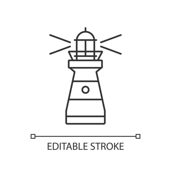 Leuchtturm Pixel Perfektes Lineares Symbol Seefahrt Wahrzeichen Dünne Linie Anpassbare — Stockfoto