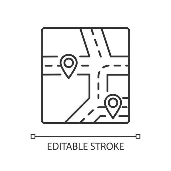 Mapa Gps Pixel Icono Lineal Perfecto Sistema Posicionamiento Global Ilustración —  Fotos de Stock