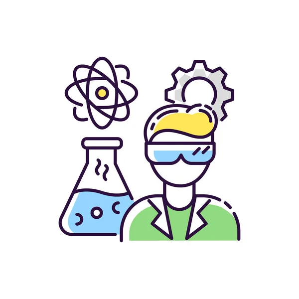 Ingeniero Químico Icono Color Rgb Especialista Bioquímico Experimento Profesional Biotecnología — Foto de Stock