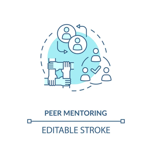 Peer Mentoring Concept Icoon Sociale Saamhorigheid Wederzijdse Steun Idee Dunne — Stockfoto