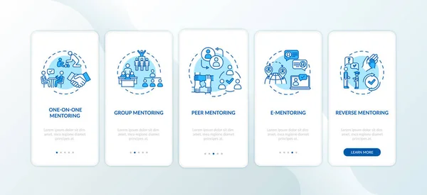 Mentoring Peers Onboarding Mobile App Page Screen Concepts Group Peer — Stock Photo, Image