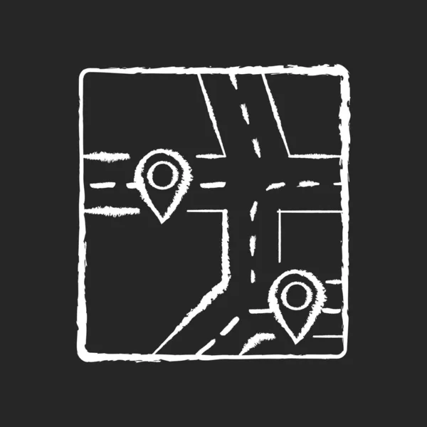 Gps Map Chalk White Icon Black Background Global Positioning System — Φωτογραφία Αρχείου