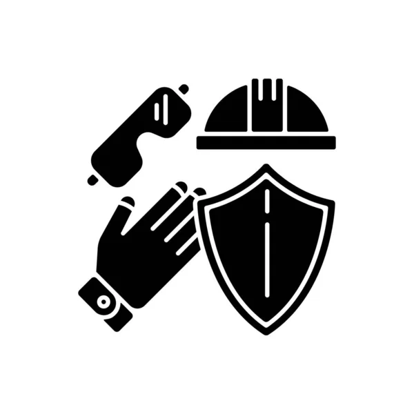 Labor Safety Black Glyph Icon Uniform Work Heavy Production Civil — Stock Photo, Image