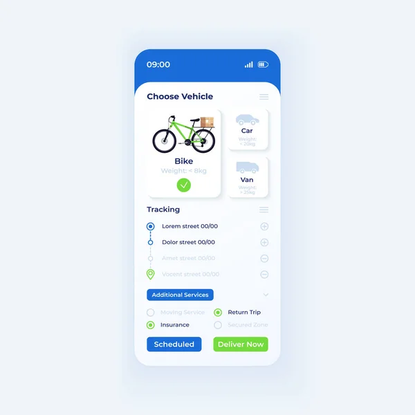 Delivery App Smartphone Interface Template Mobile App Page Light Theme — Stock fotografie