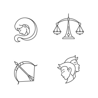 Doğum işaretleri piksel mükemmel doğrusal simgeler ayarlandı