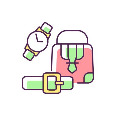 Deri aksesuarlar RGB renk simgesi