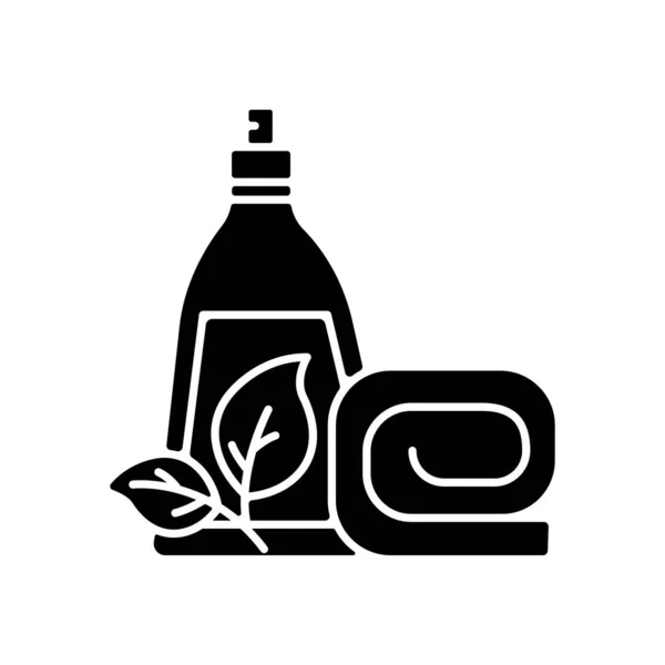Centre de santé et de beauté icône glyphe noir — Image vectorielle