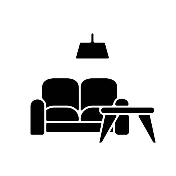 Negozio di mobili icona di glifo nero — Vettoriale Stock