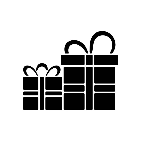 Tienda de regalos icono glifo negro — Vector de stock
