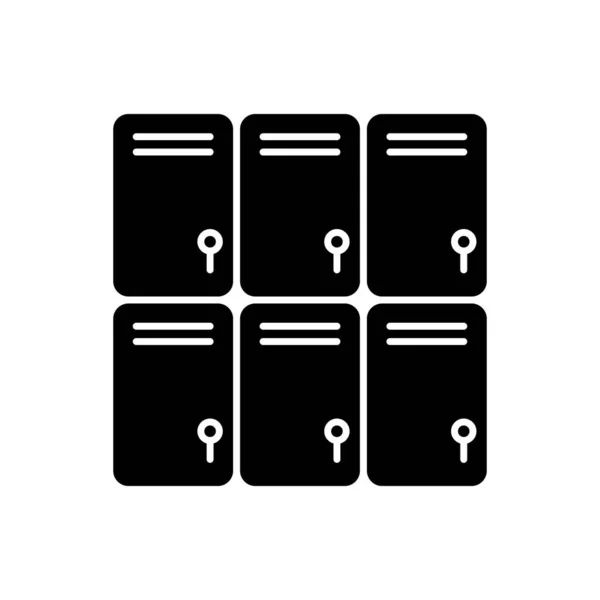 Shopping mall lockers black glyph icon — Stock Vector
