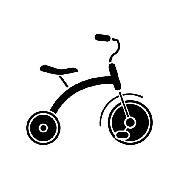 Triciclo Icono Glifo Negro Trikes Para Niños Pequeños Los Niños — Vector de stock