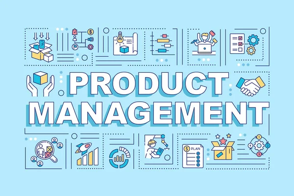 Product Management Woord Concepten Banner Professioneel Marketing Productie Supervisor Infographics — Stockvector